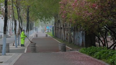 清晨雾中群力音乐公园