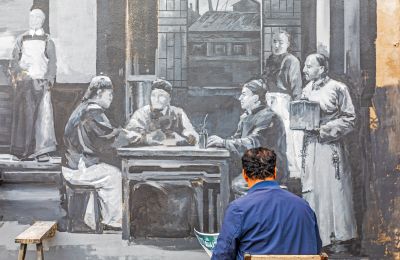 巴洛克景区壁画修复中