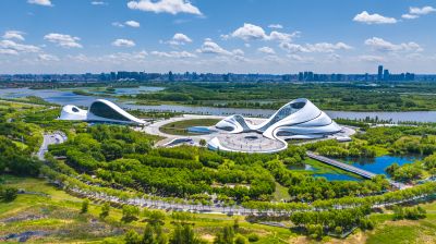 航拍哈尔滨大剧院