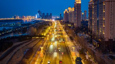 夜晚群力音乐长廊