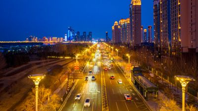 夜晚群力音乐长廊